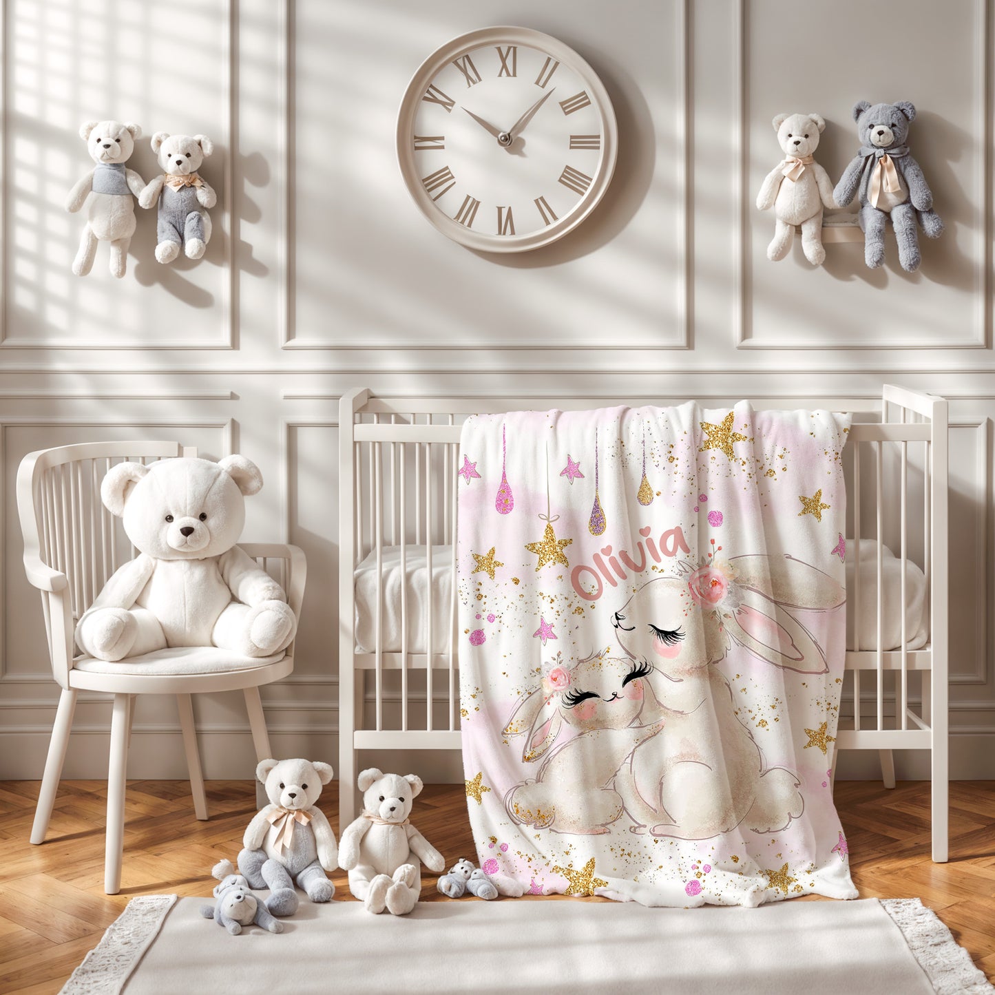 Mom And Baby Bunny Blanket