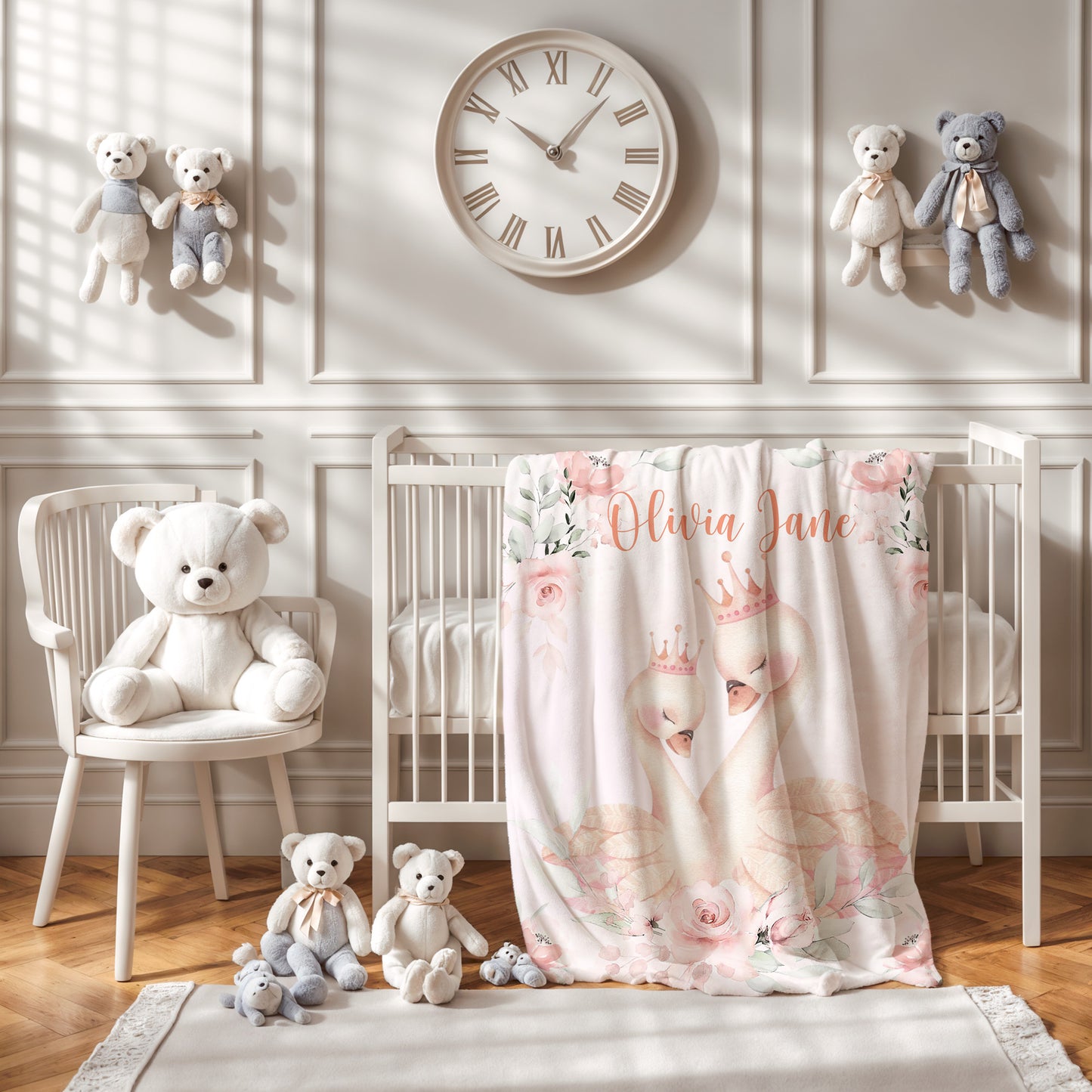 Mum And Baby Swan Blanket