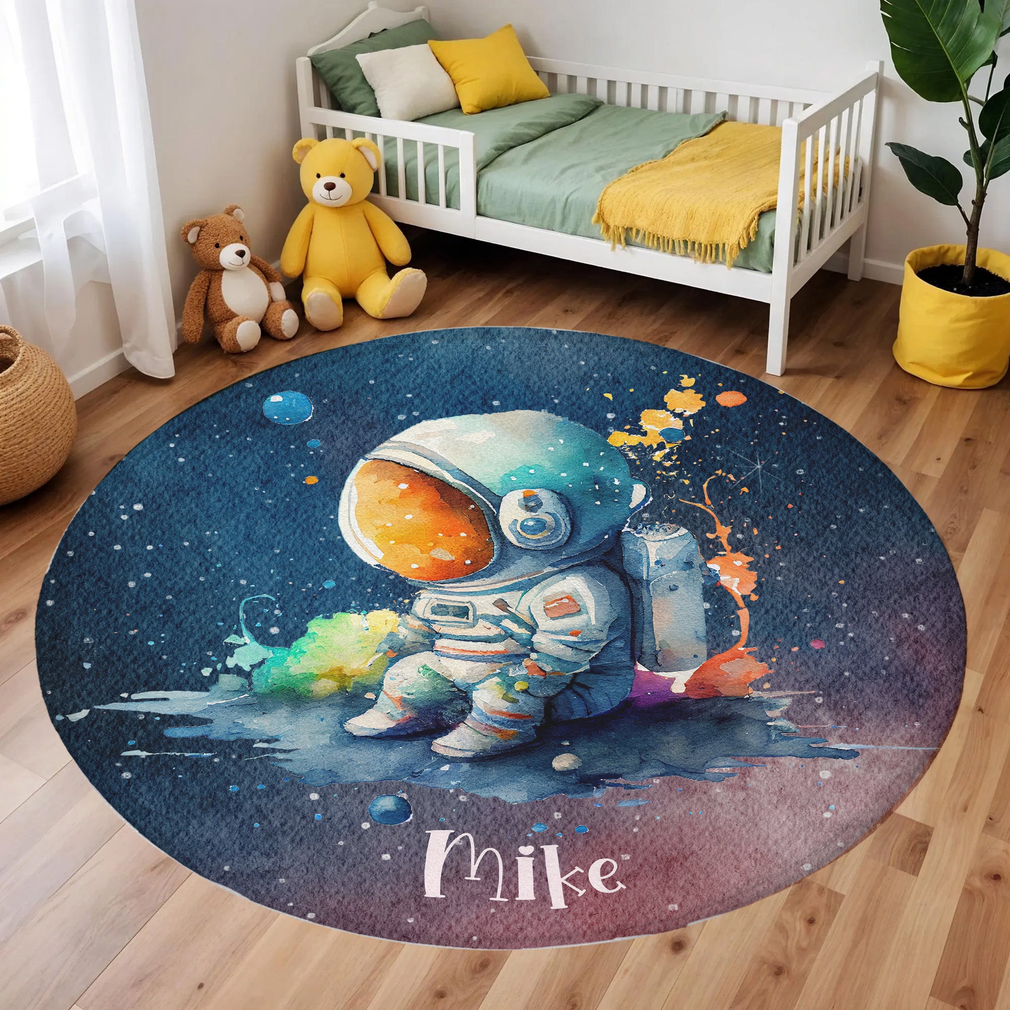 Space Round Rug Little Astronaut Space Round Rug – hugtorugs
