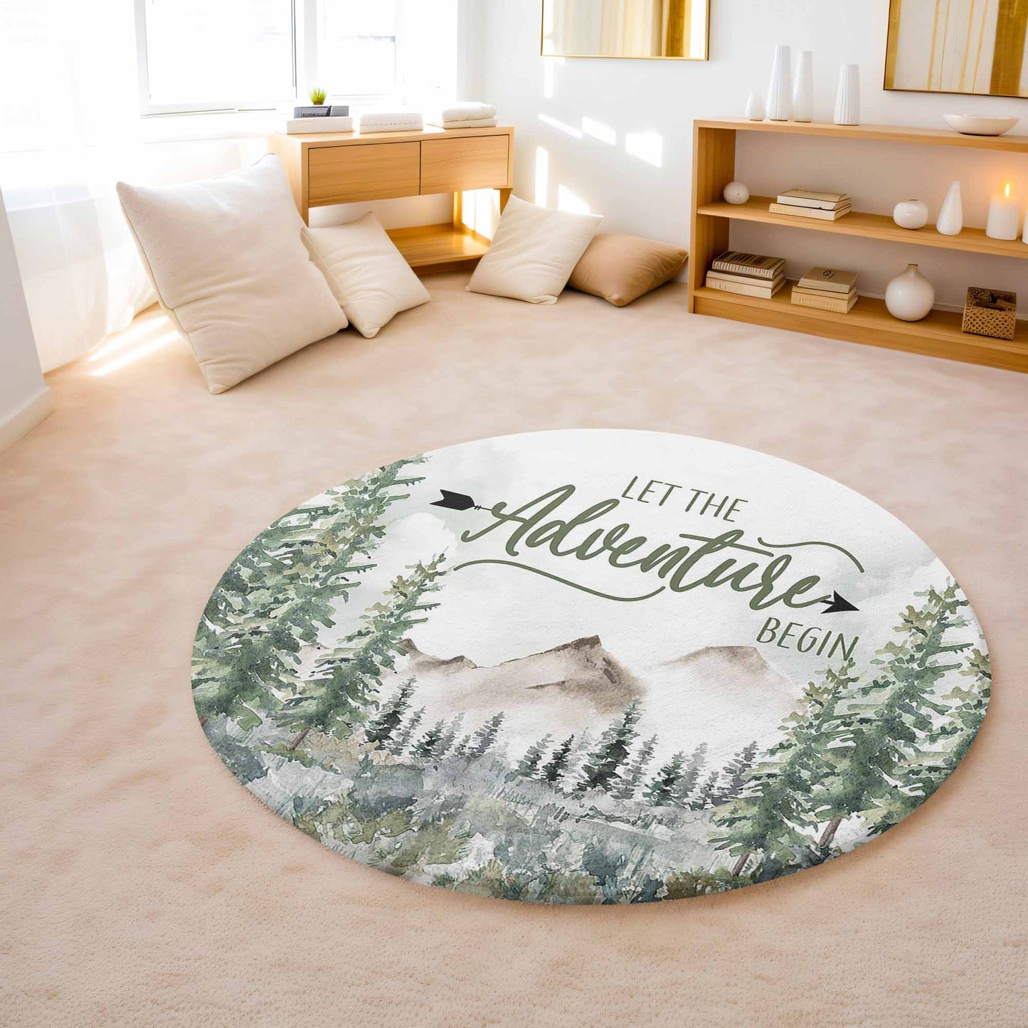 Let The Adventure Begin Round Rug