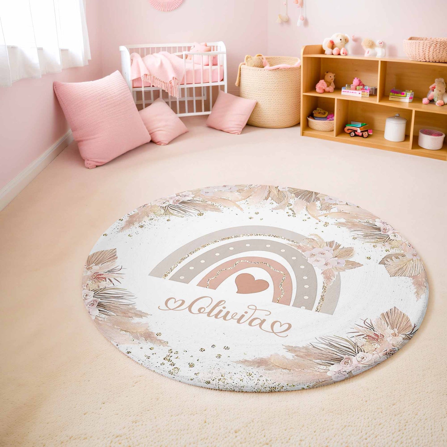 Boho Rainbow Round Rug