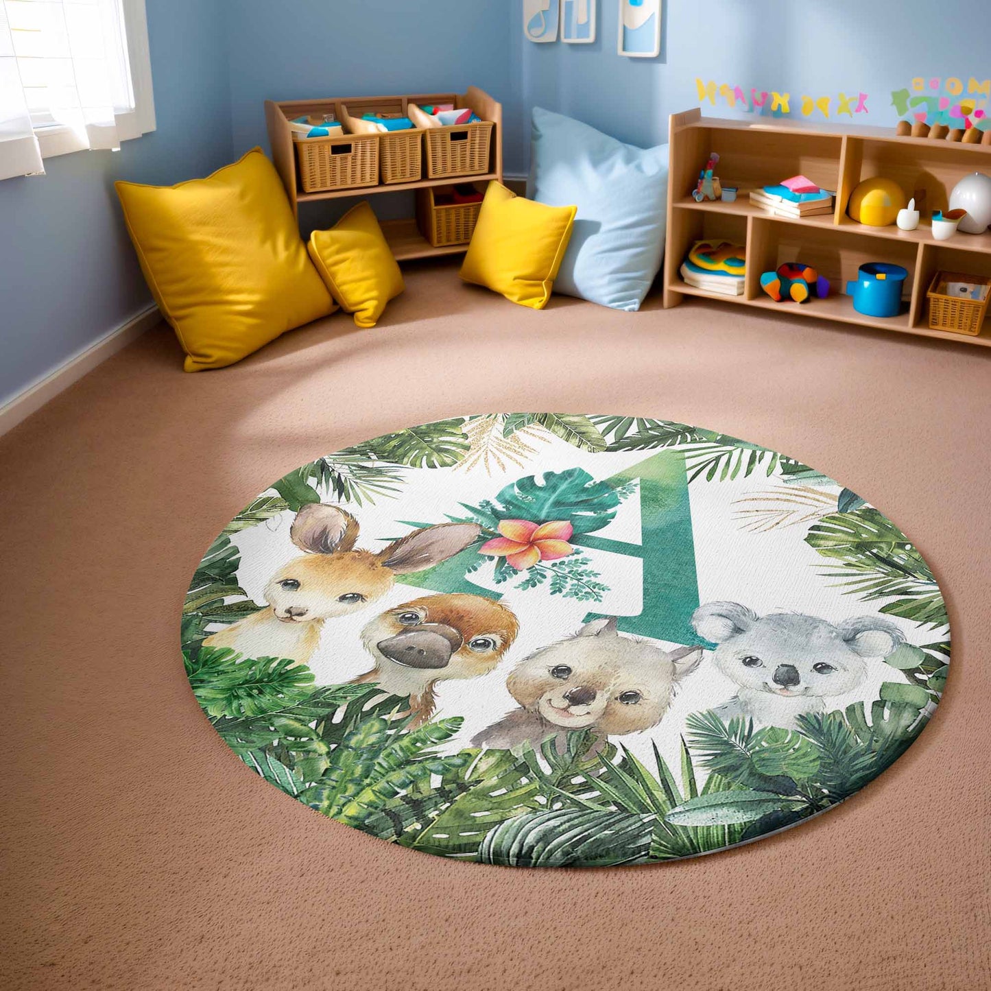 Australian Animals Round Rug