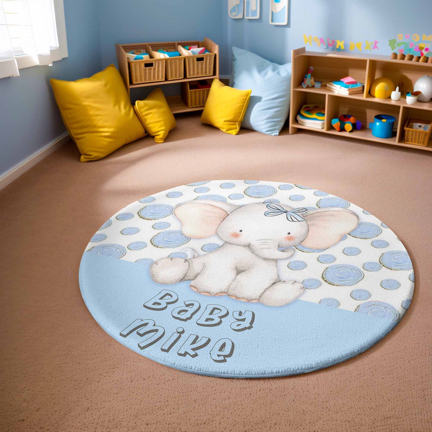 Baby Elephant Round Rug