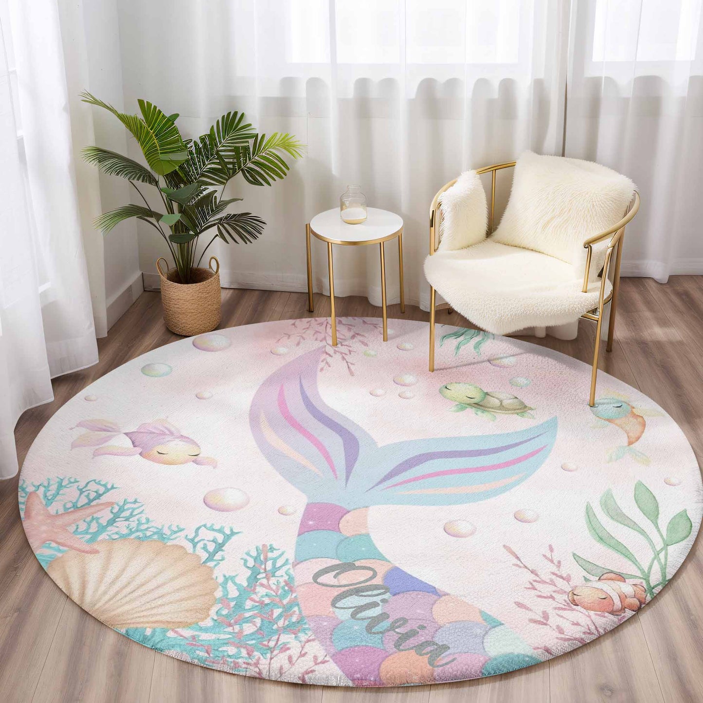 Little Mermaid Round Rug