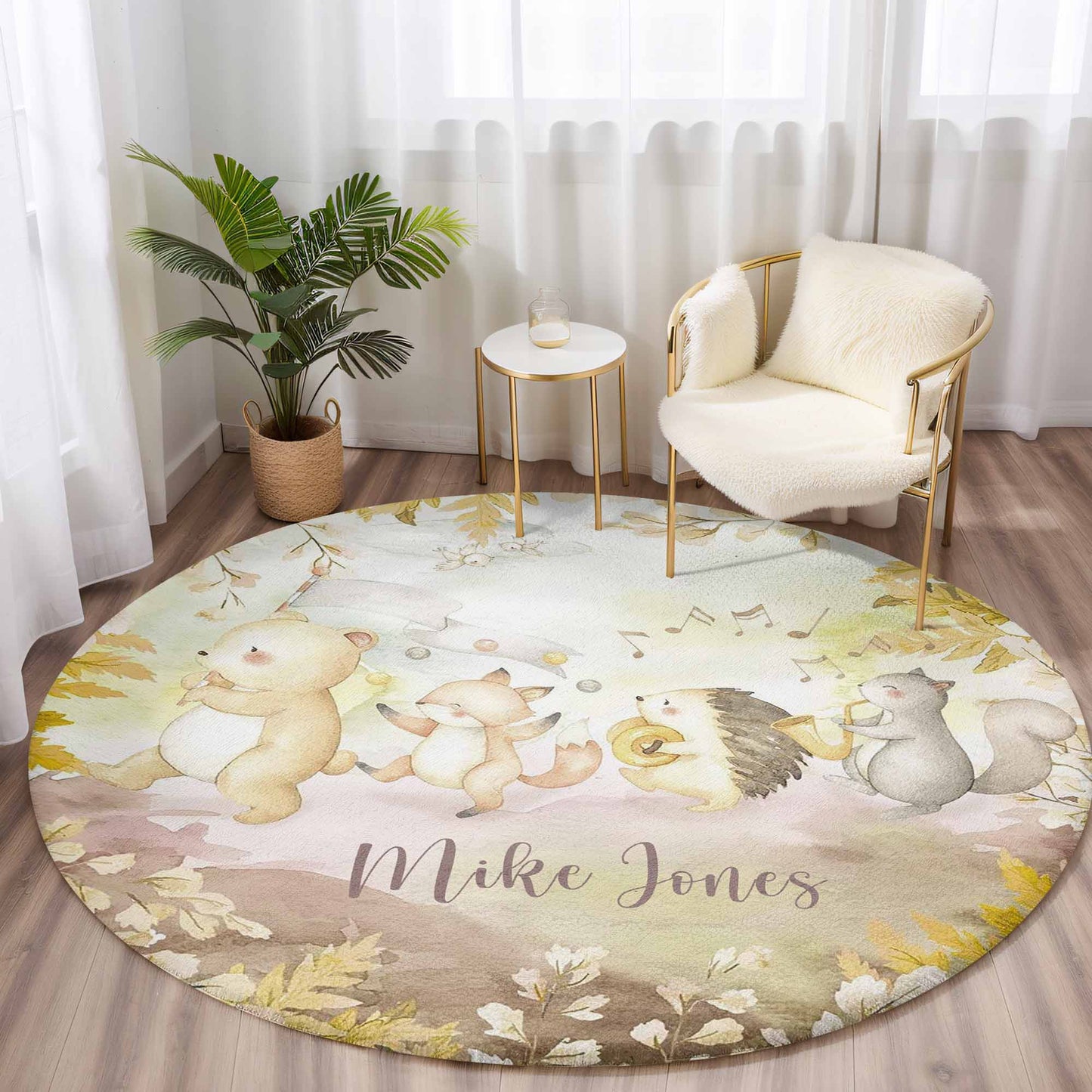 Animal Parade Round Rug