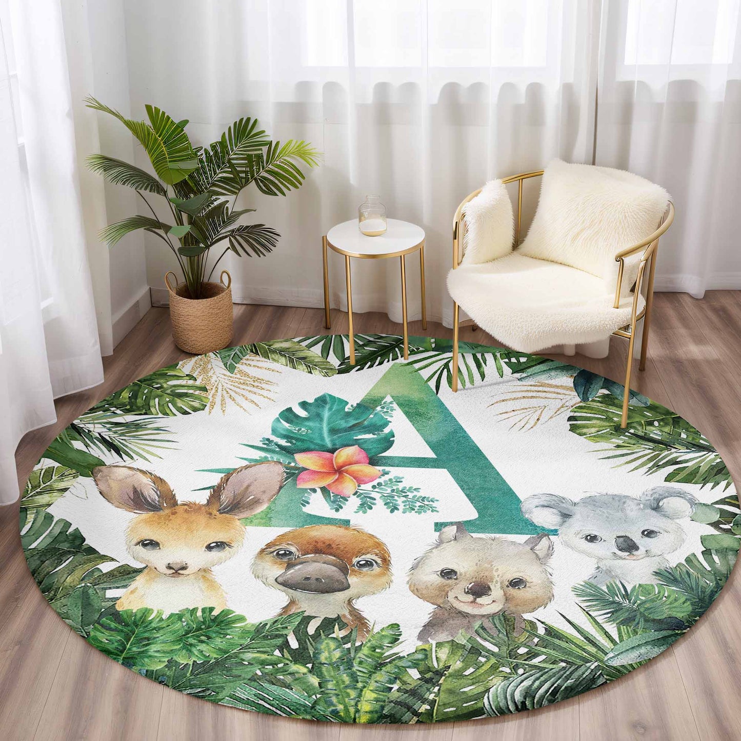 Australian Animals Round Rug