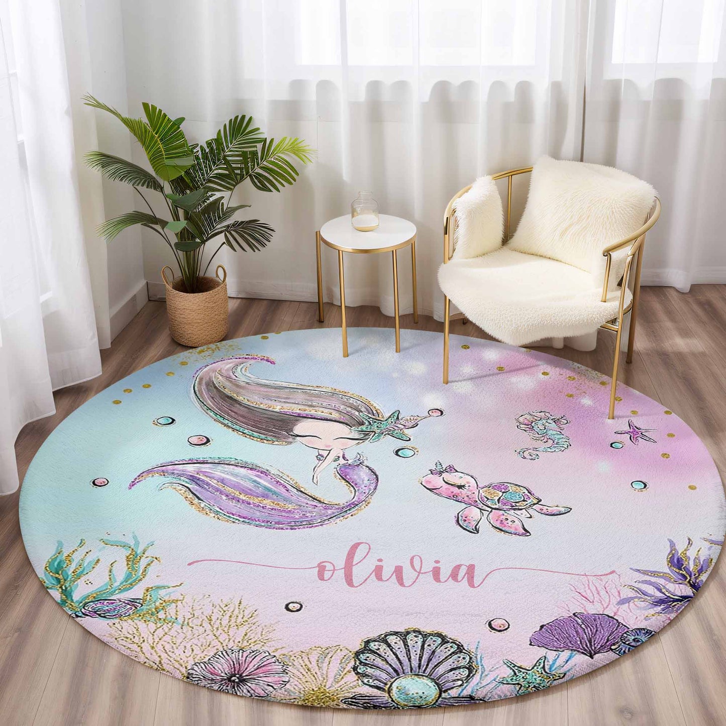 Little Mermaid Round Rug