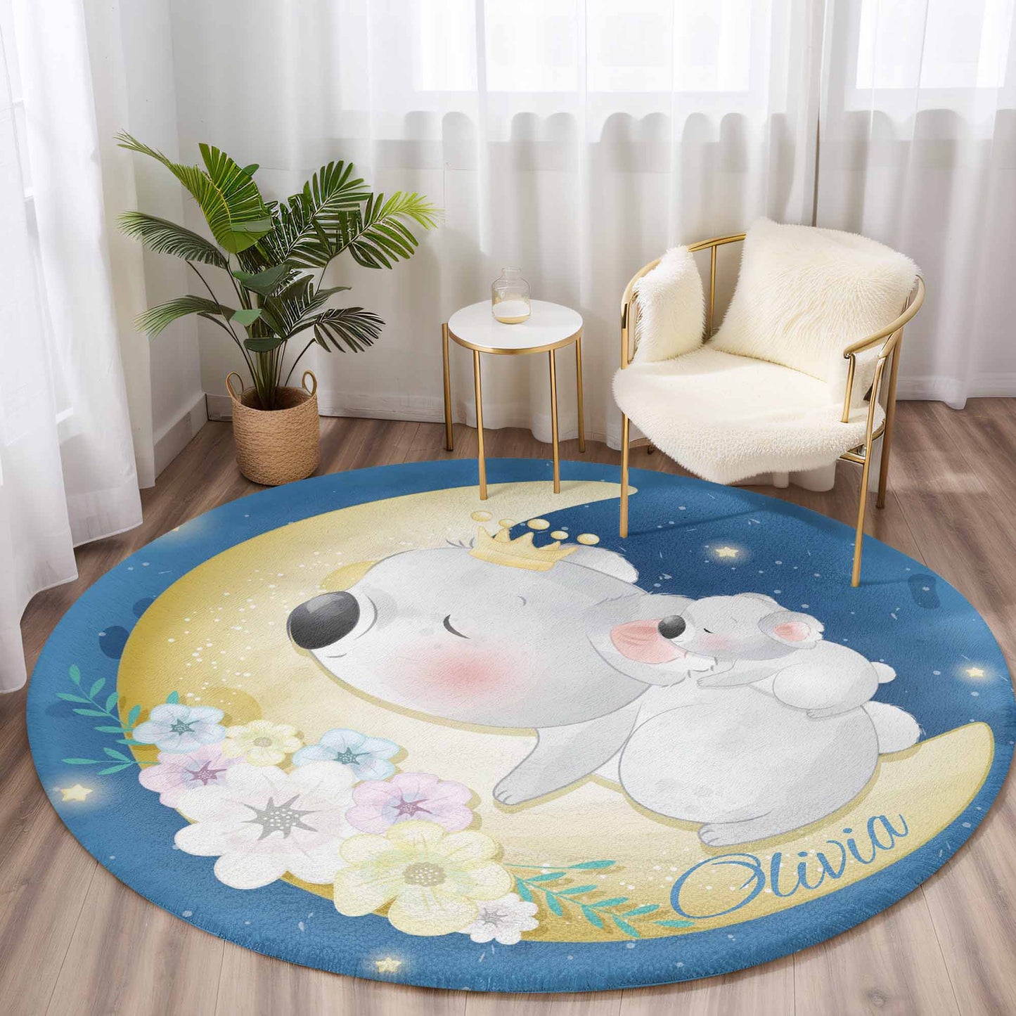 Mom And Baby Koala Round Rug