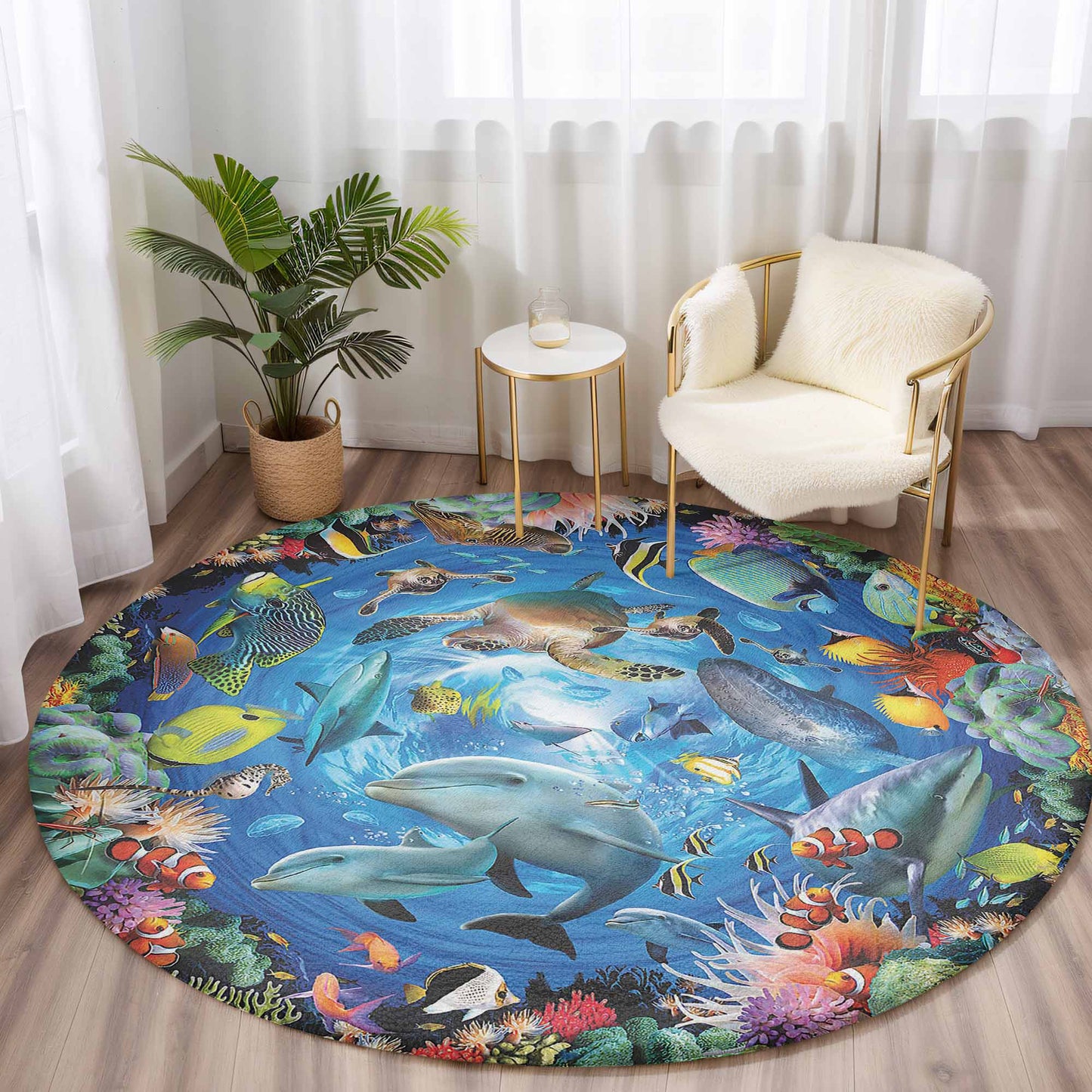 Underwater World Round Rug