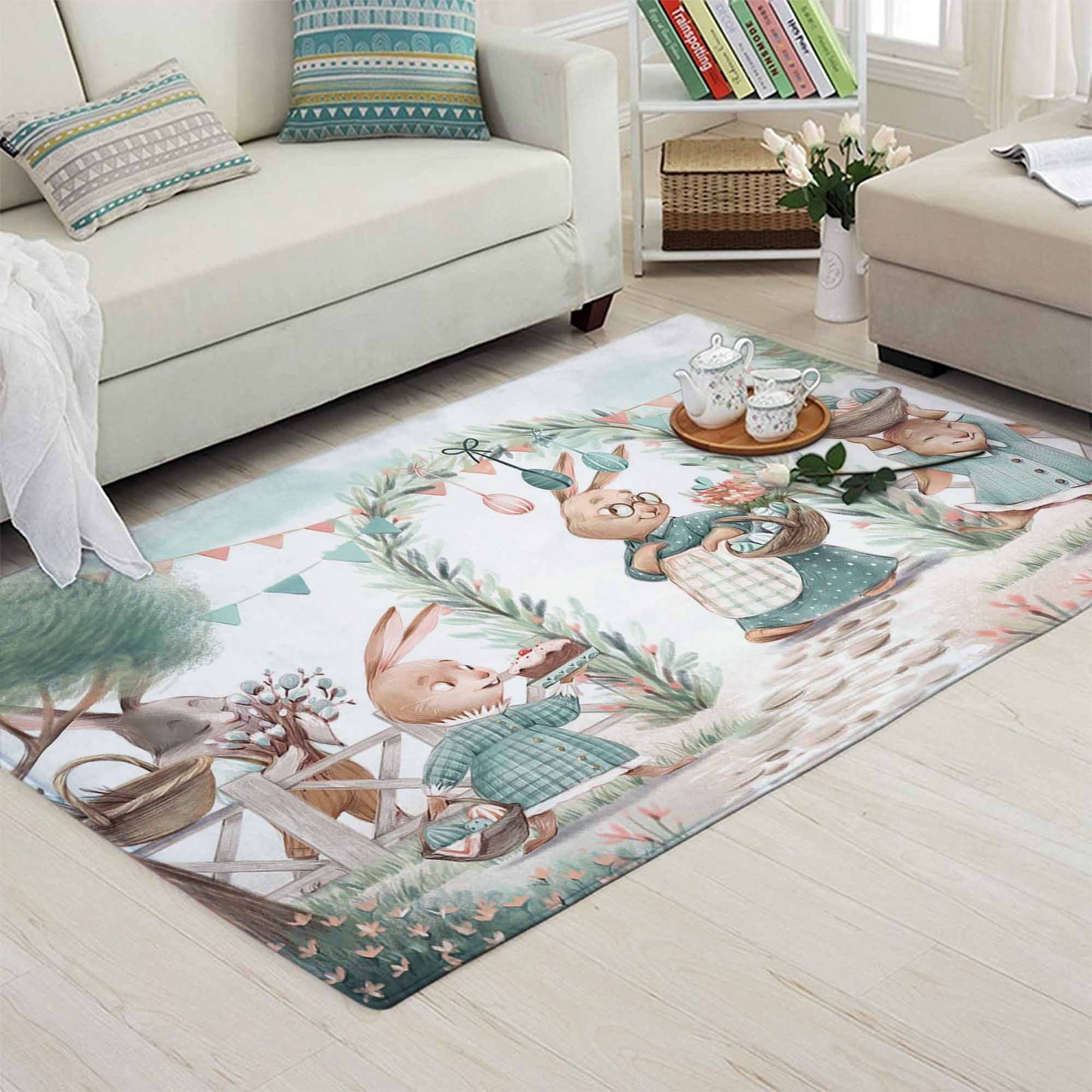 Bunny Family Nursery Rug