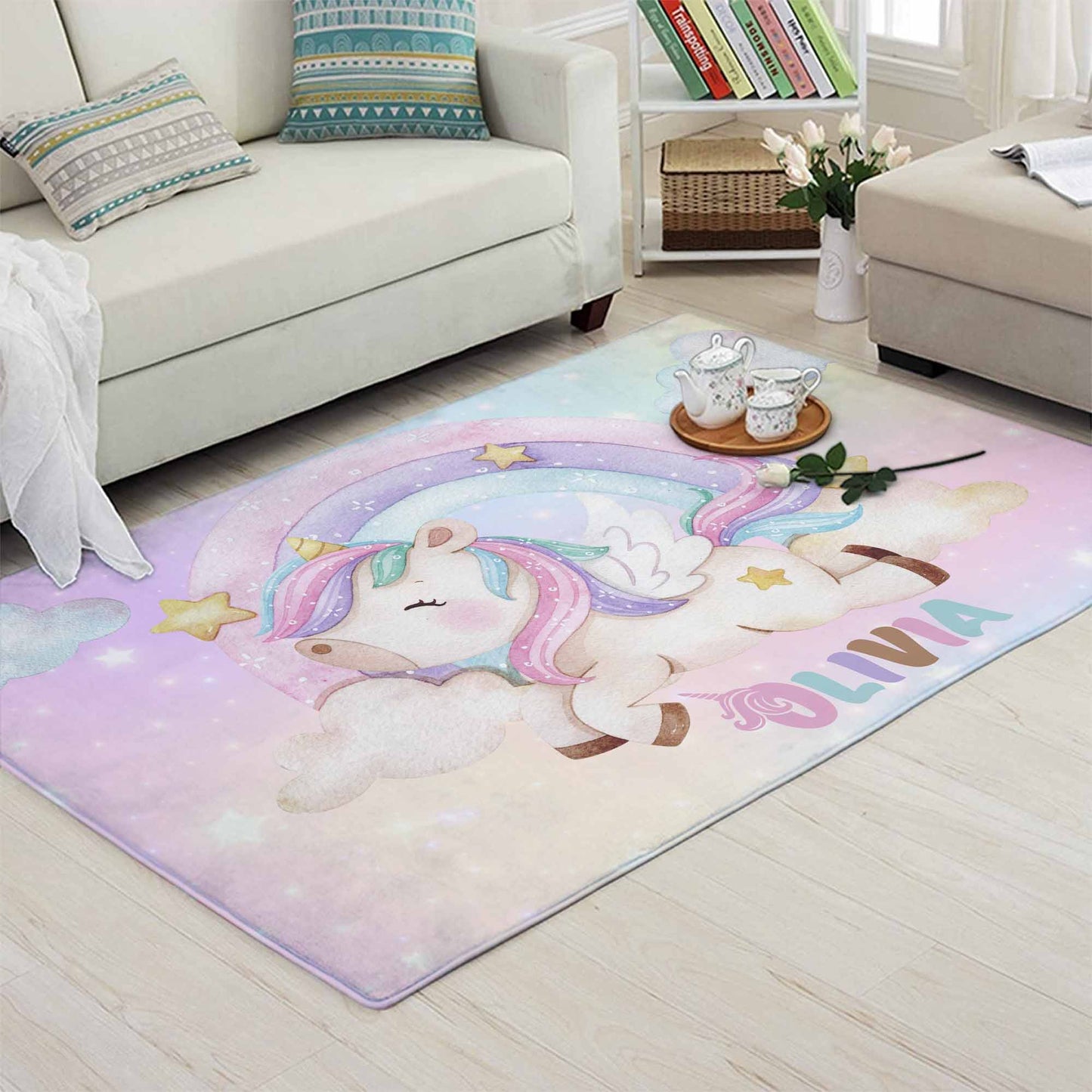 Rainbow Unicorn Playroom Rug