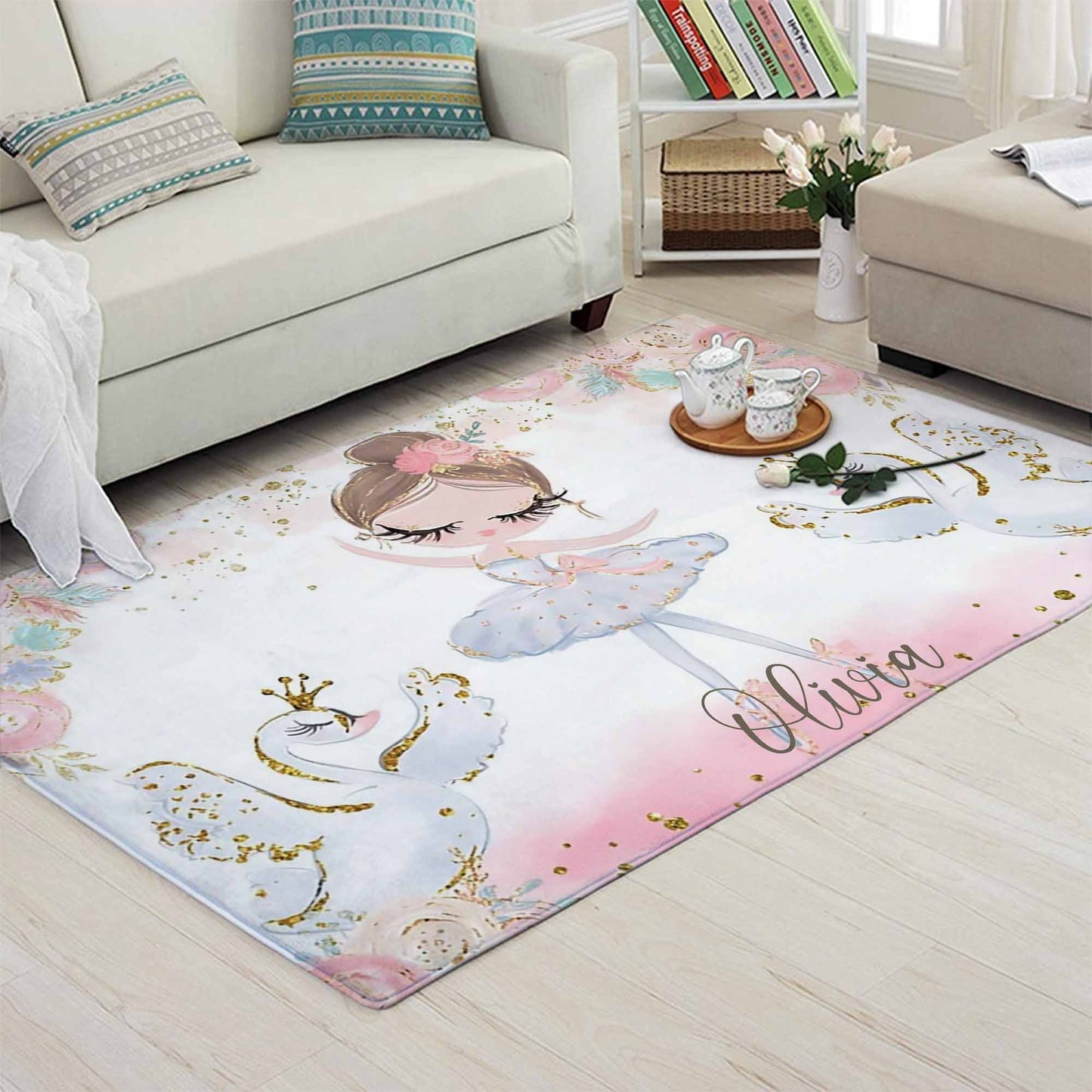 Swan Lake Ballerina Nursery Rug