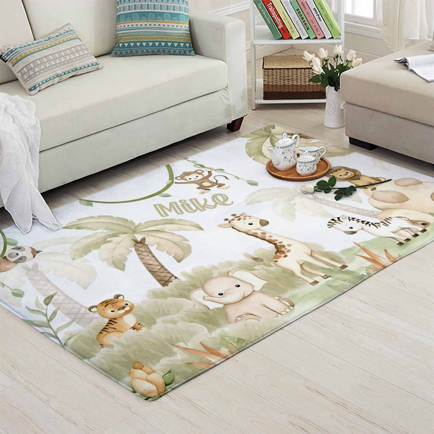 Baby Safari Animals Nursery Rug