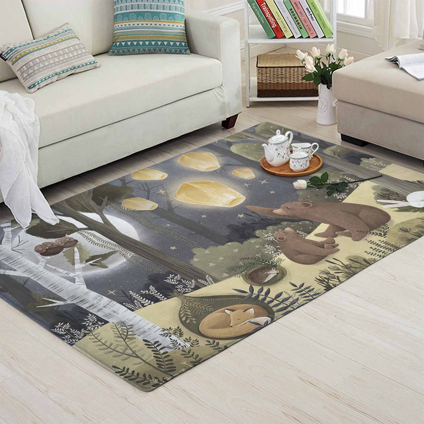 Woodland Bear Nursery Rug