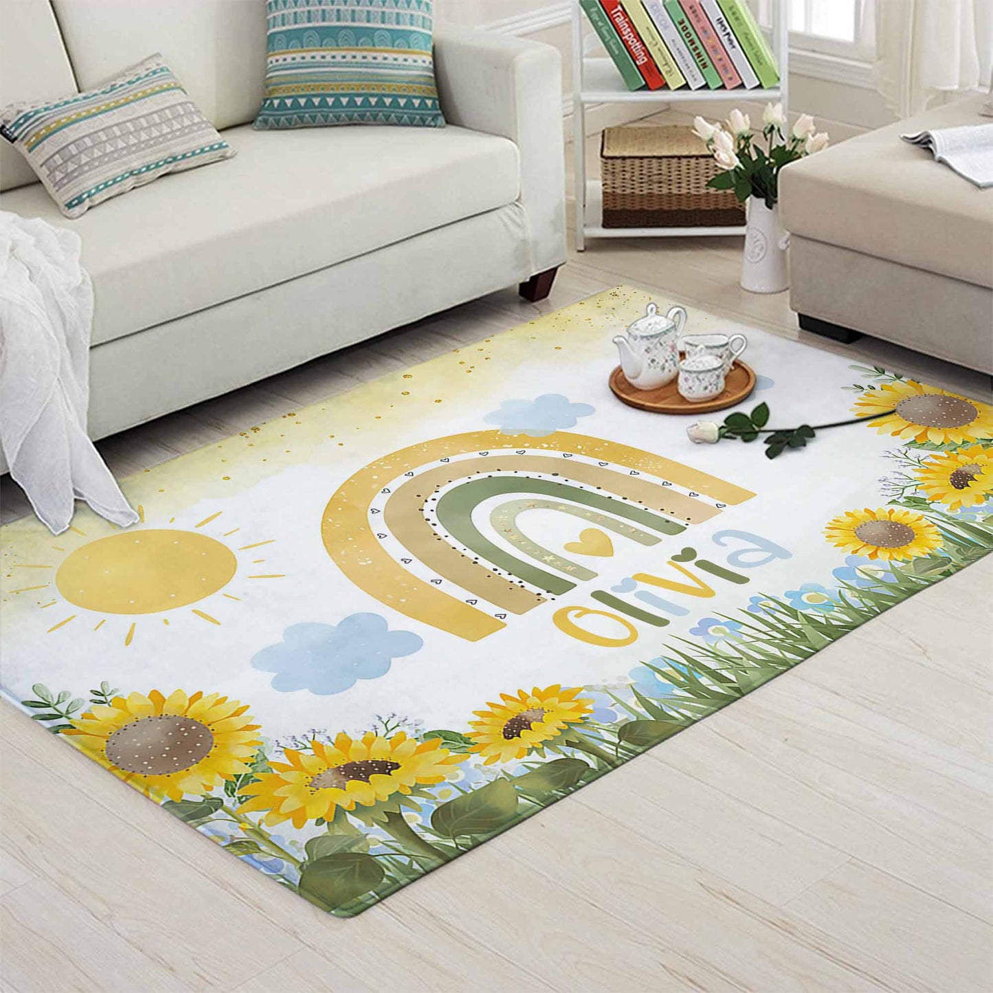 Sunflower Rainbow Nursery Rug