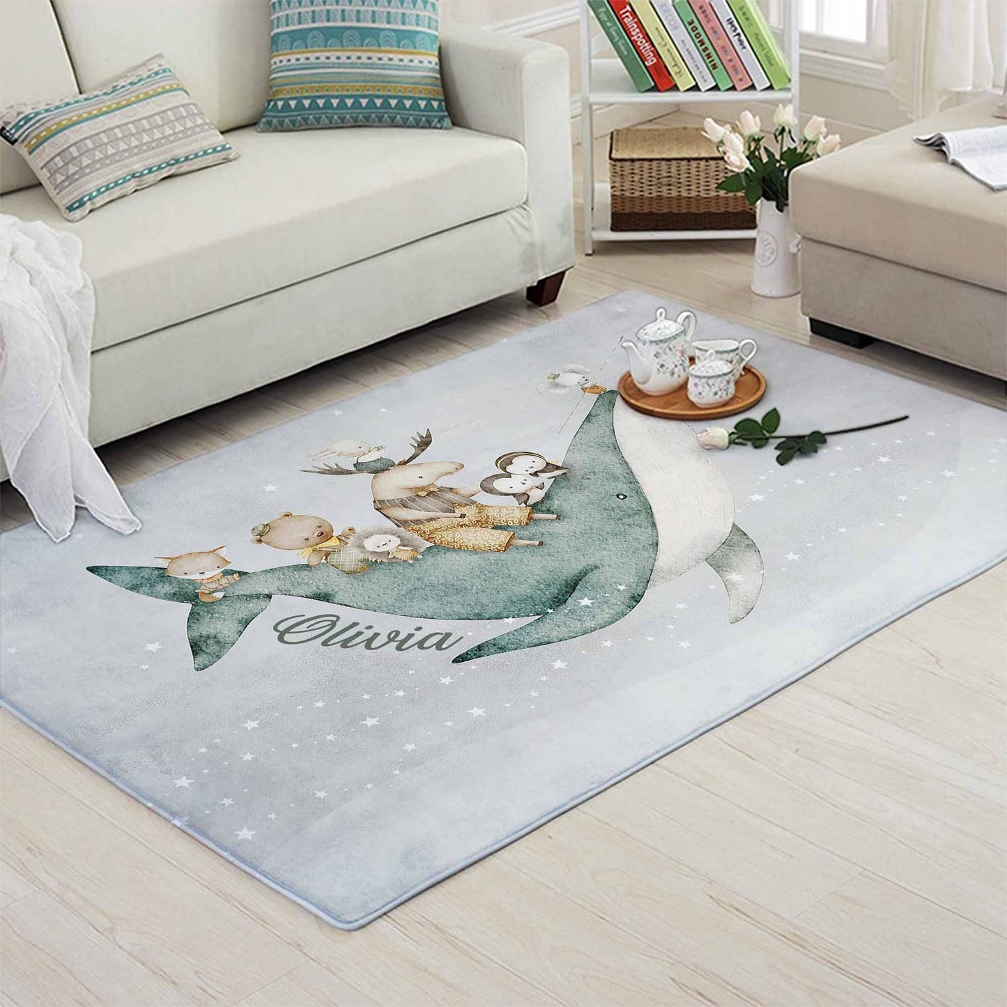 Whale and Friends Nursery Rug