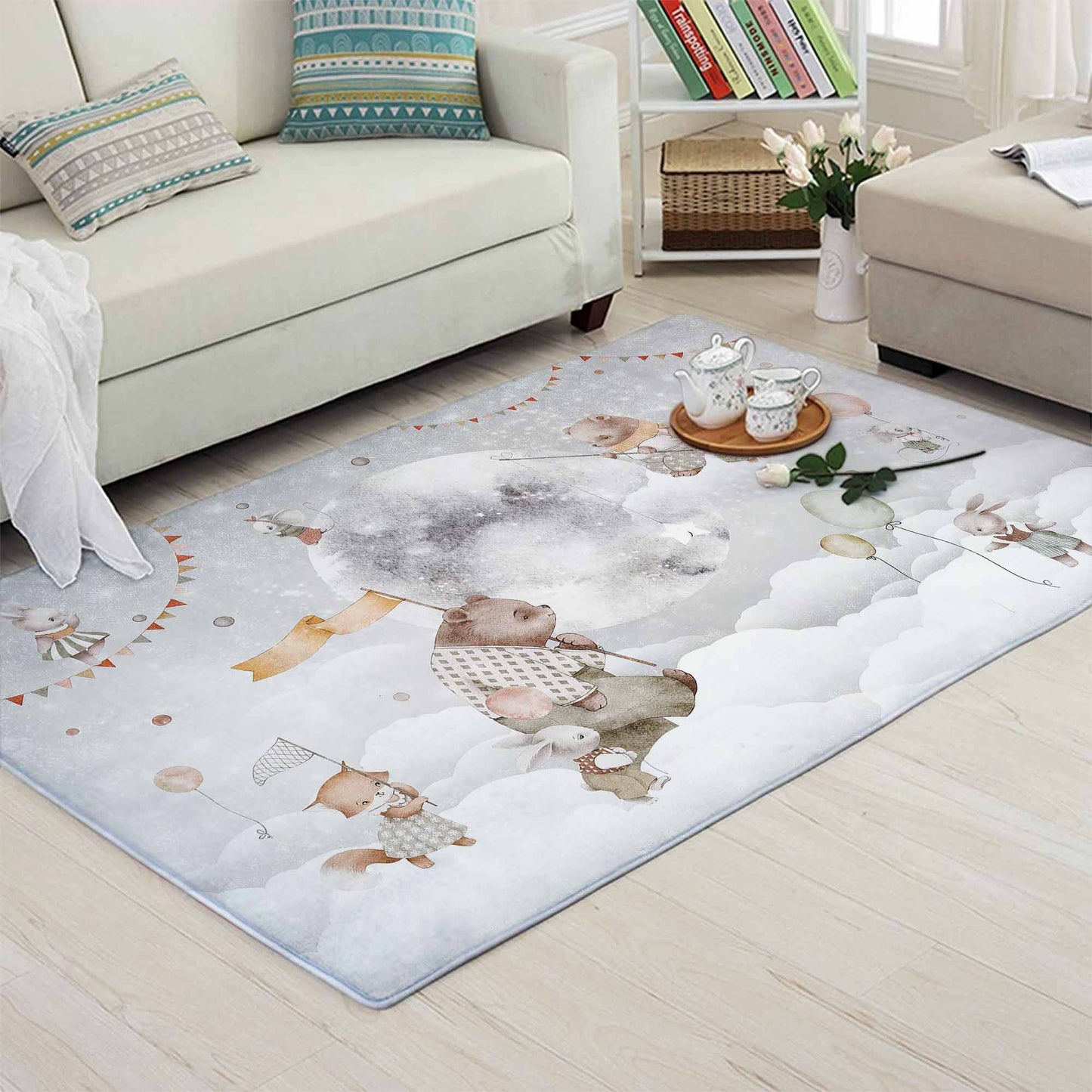 Moon Space Animals Rug