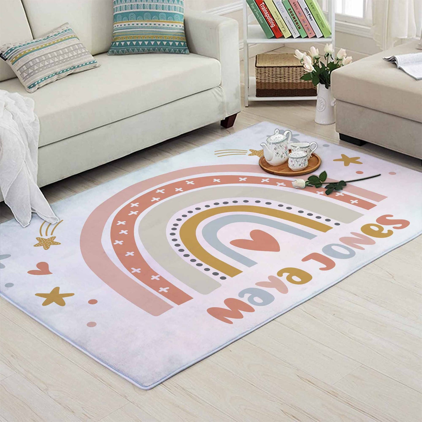 Boho Rainbow Nursery Rug