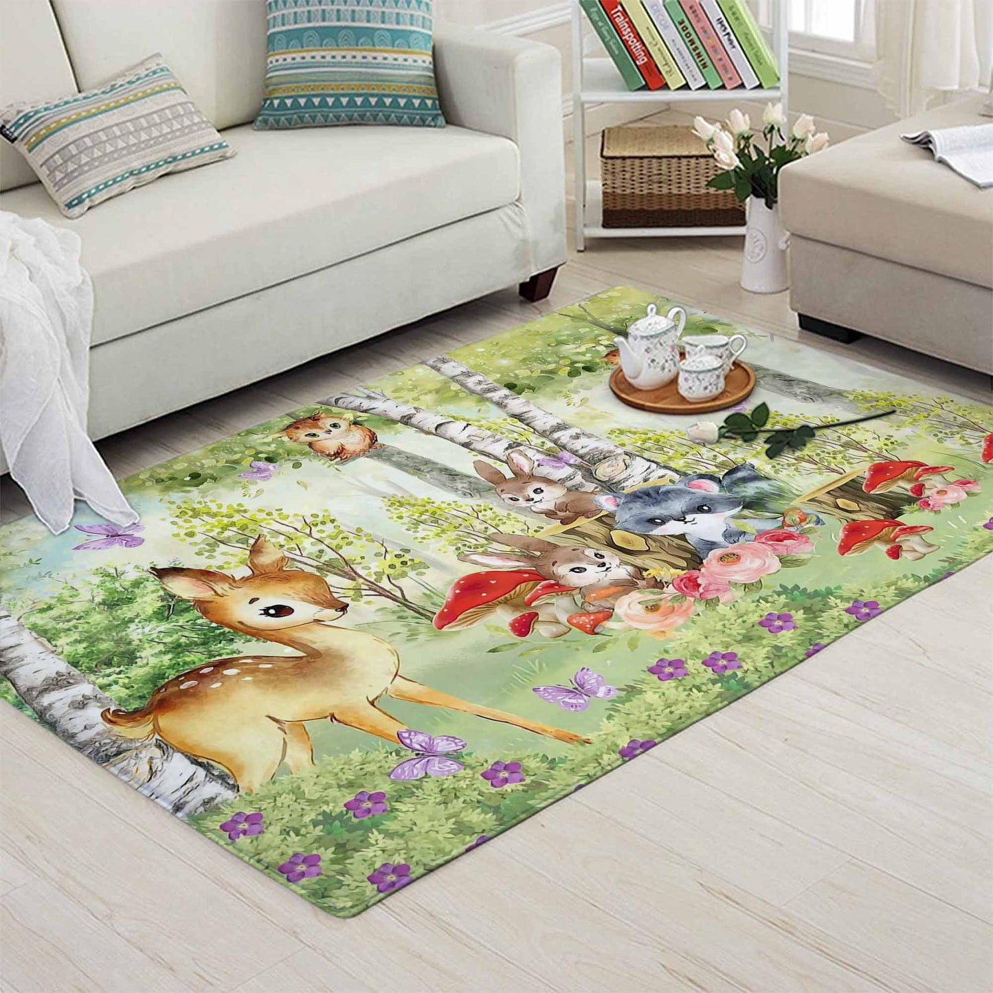 Woodland Animals Playroom Rug