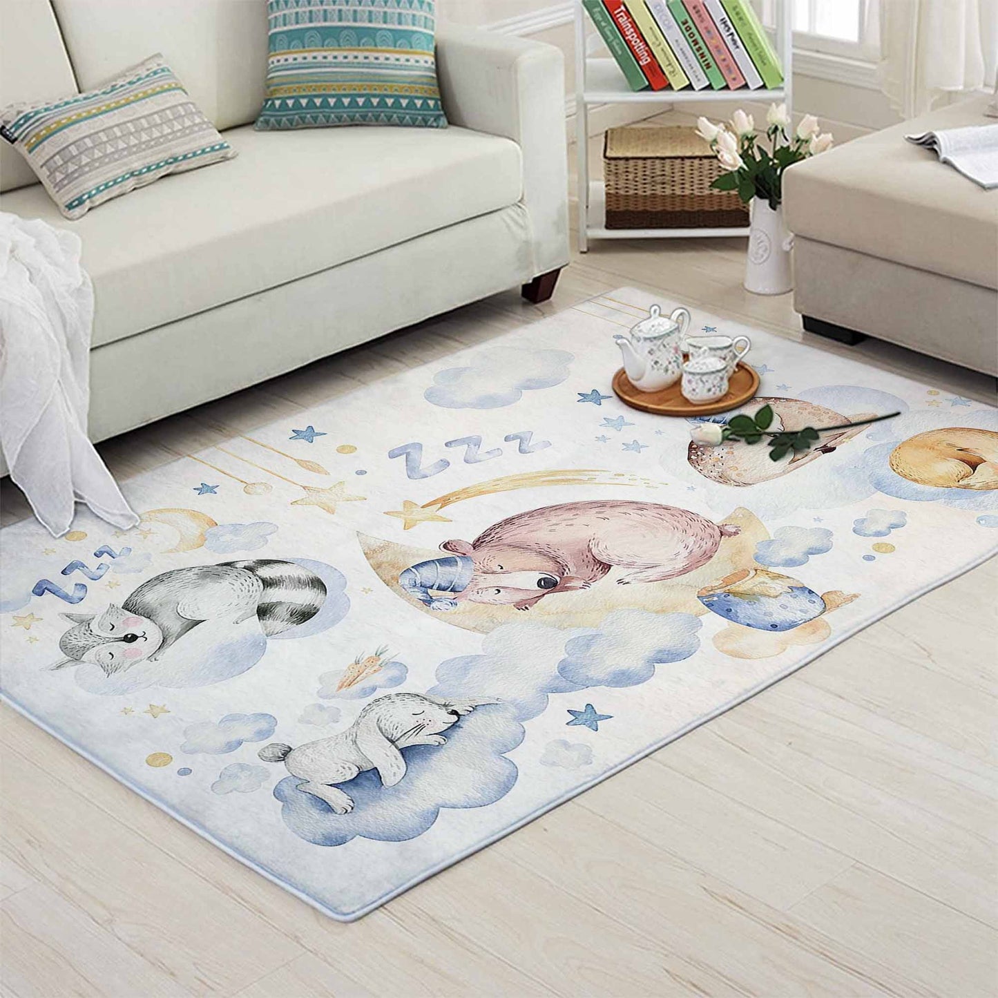 Sleeping Animals Nursery Rug