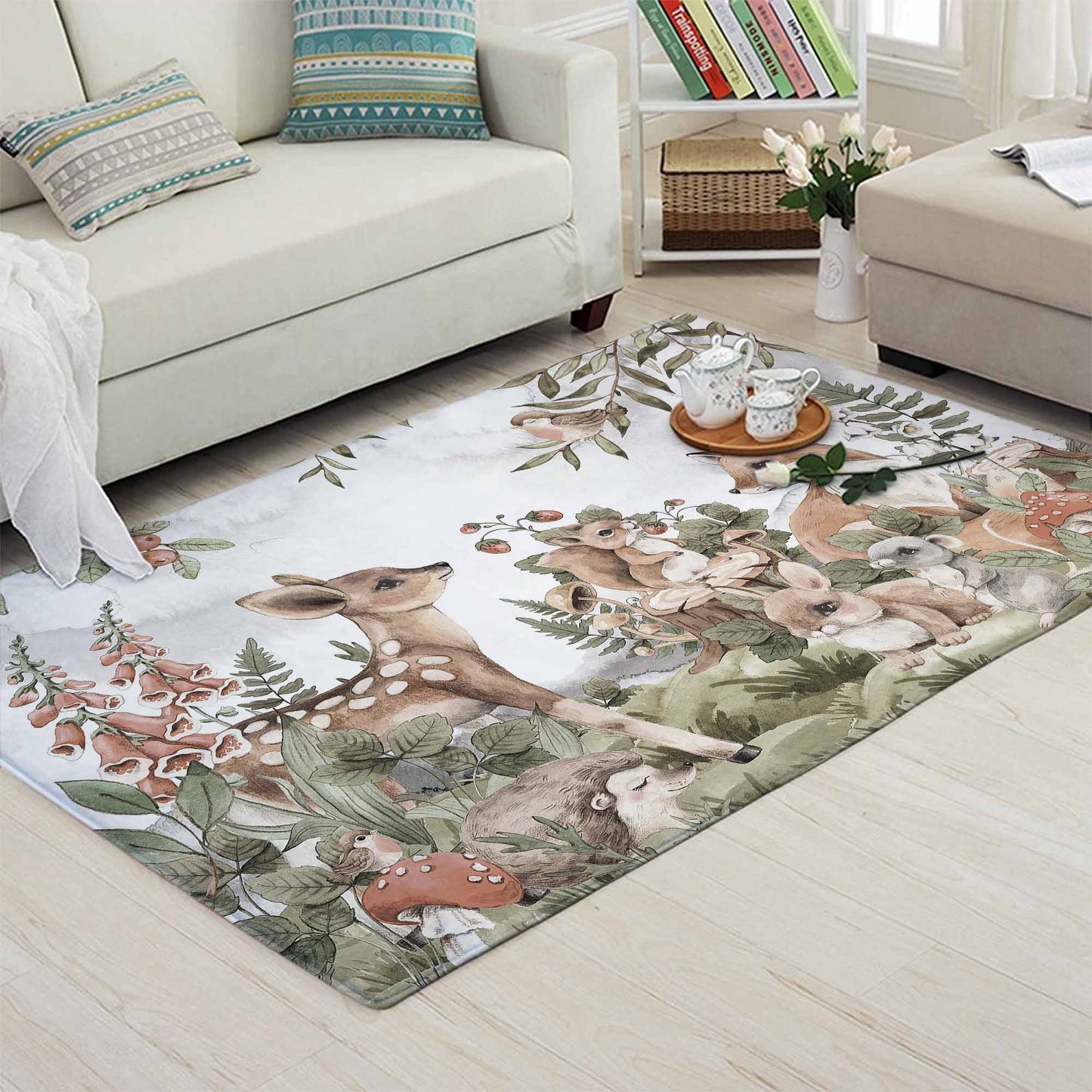 Woodland Animals Nursery Rug