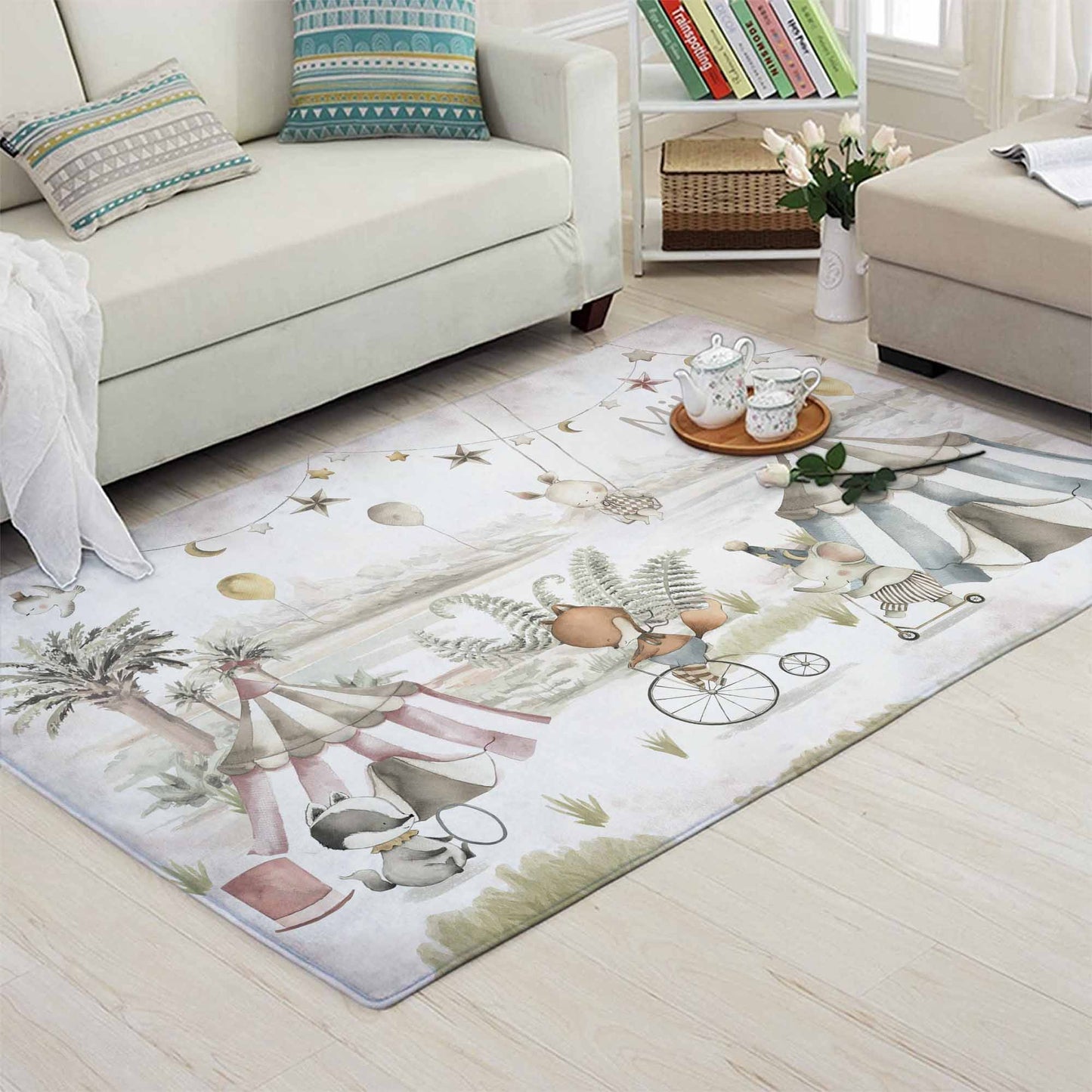 Circus Animals Nursery Rug
