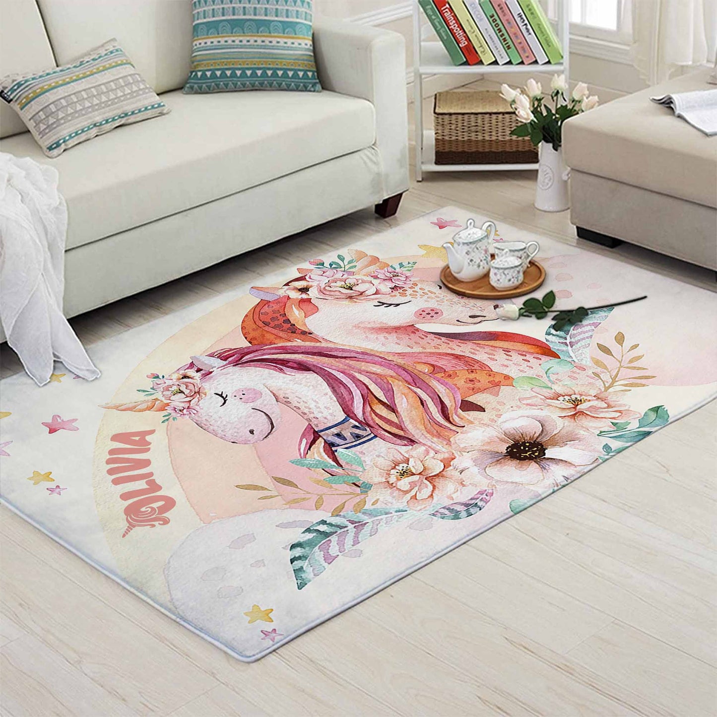 Mum and Baby Unicorn Nursery Rug