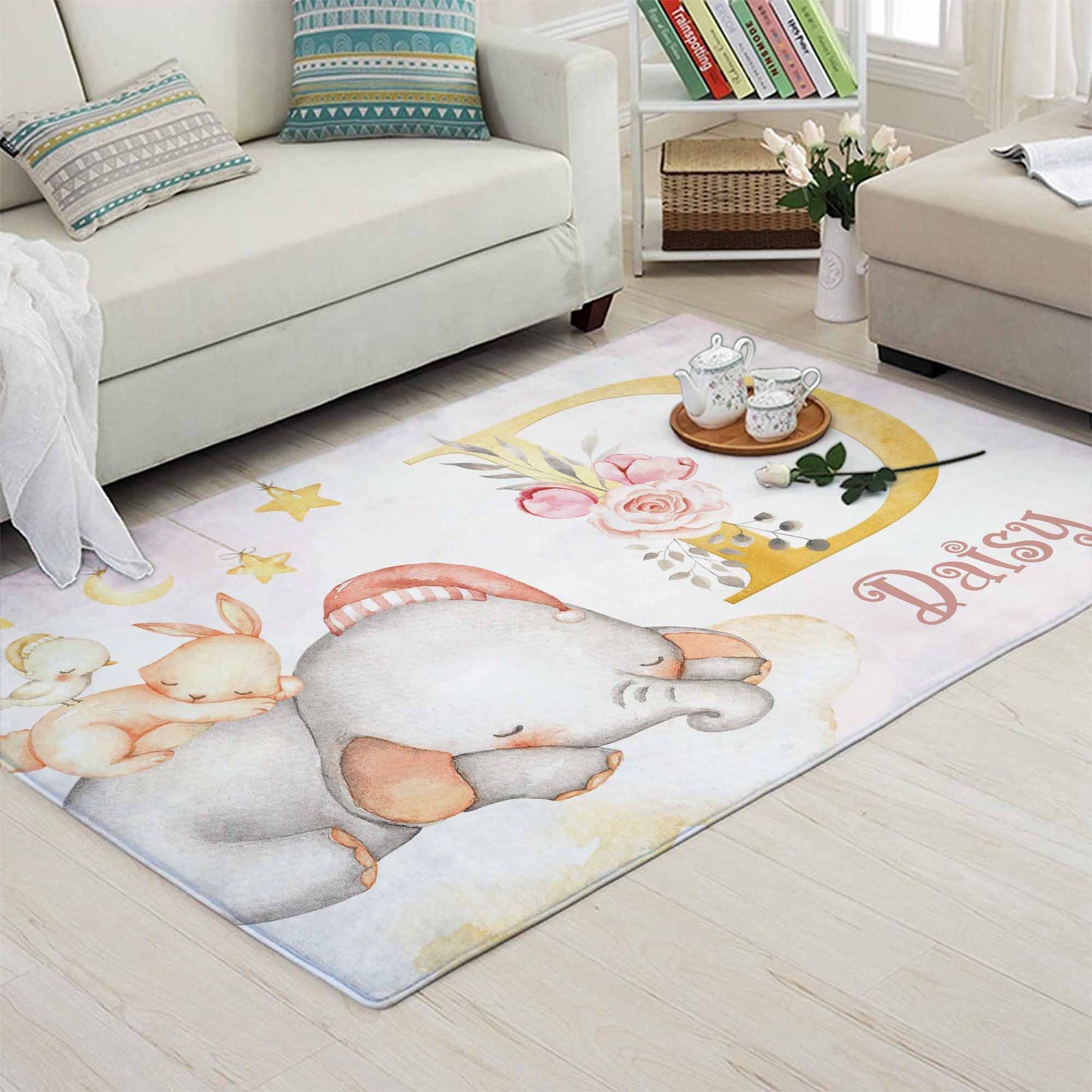 Baby Elephant Nursery Rug