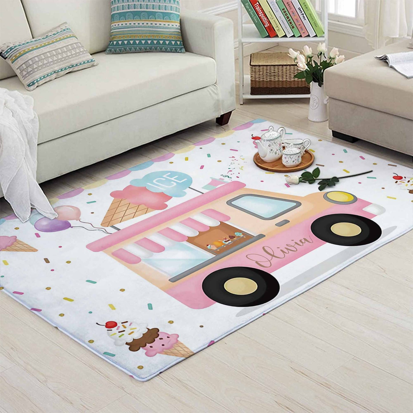 Ice Cream Van Nursery Rug